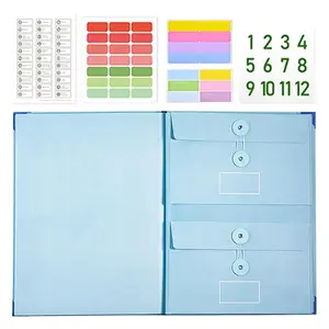 Accordion File Organizer Manila Pocket Document Folder for Passports, Birth Certificates & Important Papers, Office & Home Storage,1 Count Envelope-closure Cover Design Portable Foldable File Folder letter