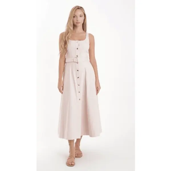 Karina Grimaldi Zyra Denim Dress in Pastel Pink - TikTok Shop