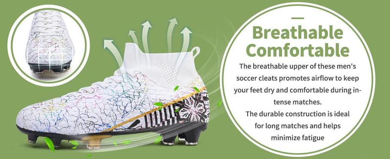 Mens Womens Soccer Cleats Youth Soccer Shoes Football Shoes High-Top Football Cleats Outdoor/Indoor Athletic Shoes Sneakers