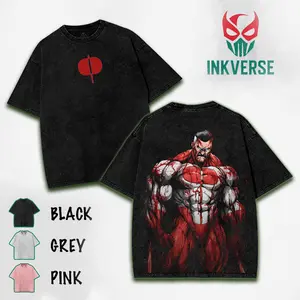 Omni-Man- v2 Invincible Washed Tee, Cotton, Unisex Streetwear, Retro Anime Graphic Shirt, Perfect Gift for Fans Fabric Menswear graphic tee lover