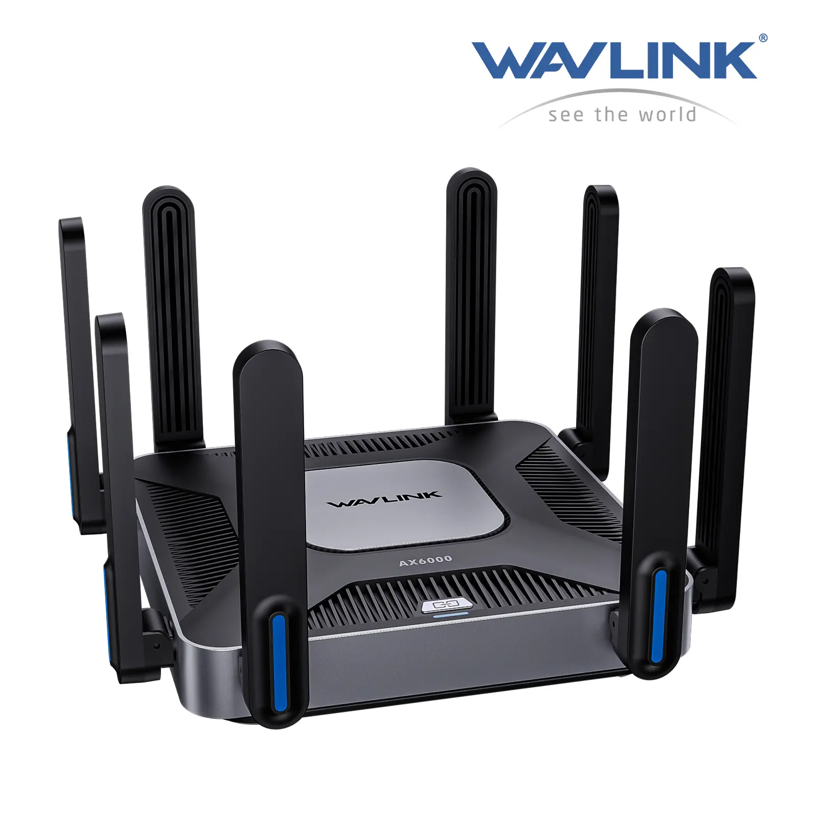 WAVLINK AX6000 Dual-Band WiFi 6 Gaming Router - High Speed WiFi (6000Mbps), 2.5G Multi-Gig Ports, Quad-Core CPU, WPA3 & VPN Security, 2150 Sq. Ft. Coverage, Multi-Antenna Range Extender, Repeater Function, for Home/Office Use, Multi-Antenna Routers