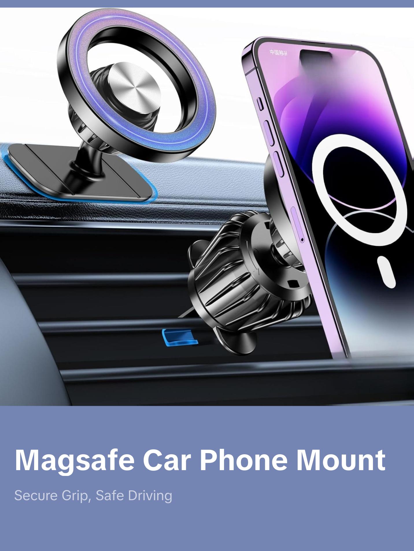 Magsafe Car Mount【20 Strong Magnets】Magnetic Phone Holder for Car Phone Holder Mount Dash【360°】Cell Phone Holders for Your Car Accessories for Women Men iPhone 16 Pro Max 15 14 13 12 Plus Magsafe Car Mount【20 Strong Magnets】Magnetic Phone Holder for Car Phone Holder Mount Dash【360°】Cell Phone Holders for Your Car Accessories for Women Men iPhone 16 Pro Max 15 14 13 12 Plus