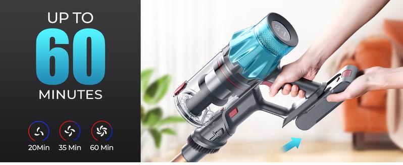 Honiture X7 Multifunctional Cordless Vacuum Cleaner,45Kpa 50 Mins Runtime Self-Standing Stick Vacuum Cleaners for Home,Powerful Suction,Lightweight, LED Touch Screen 9 in 1 Vacuum for Pet Hair and Carpets,Hardwood Floor, Valentine's gift