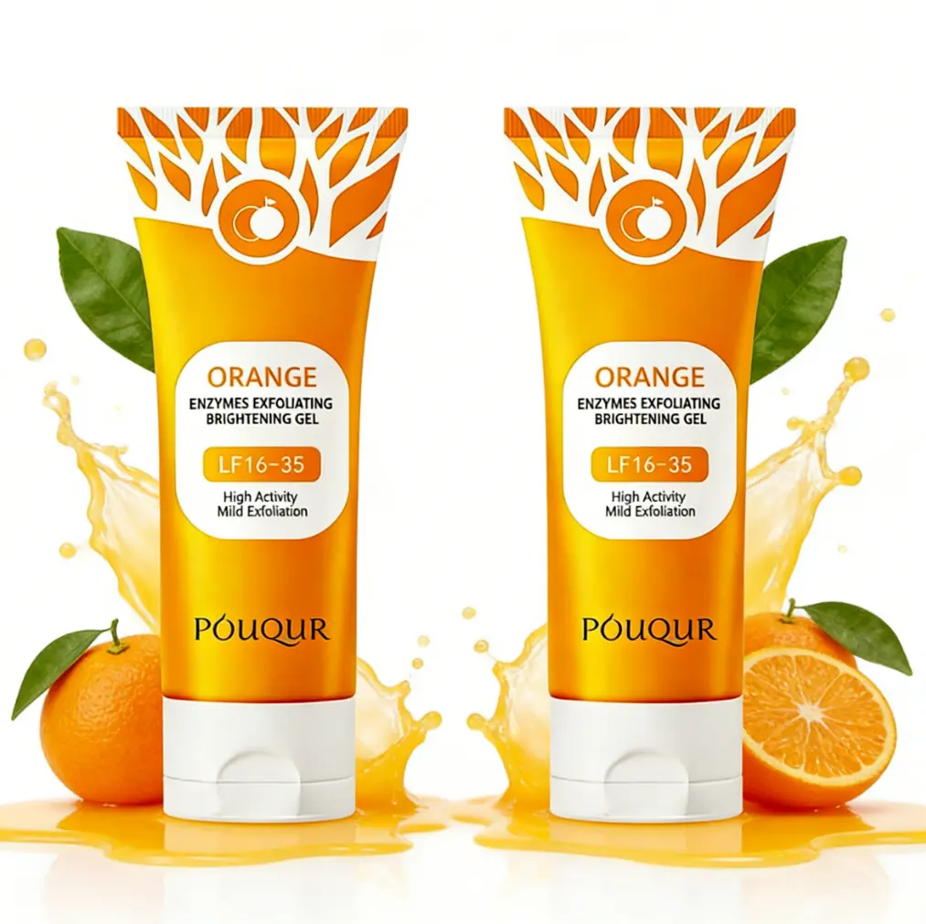 Orange Exfoliating Gel - Vitamin C Face & Body Scrub, Gentle & Safe for Sensitive Skin, Body Care Cleansing Moisturizing Weekly Skincare Essential, Blend