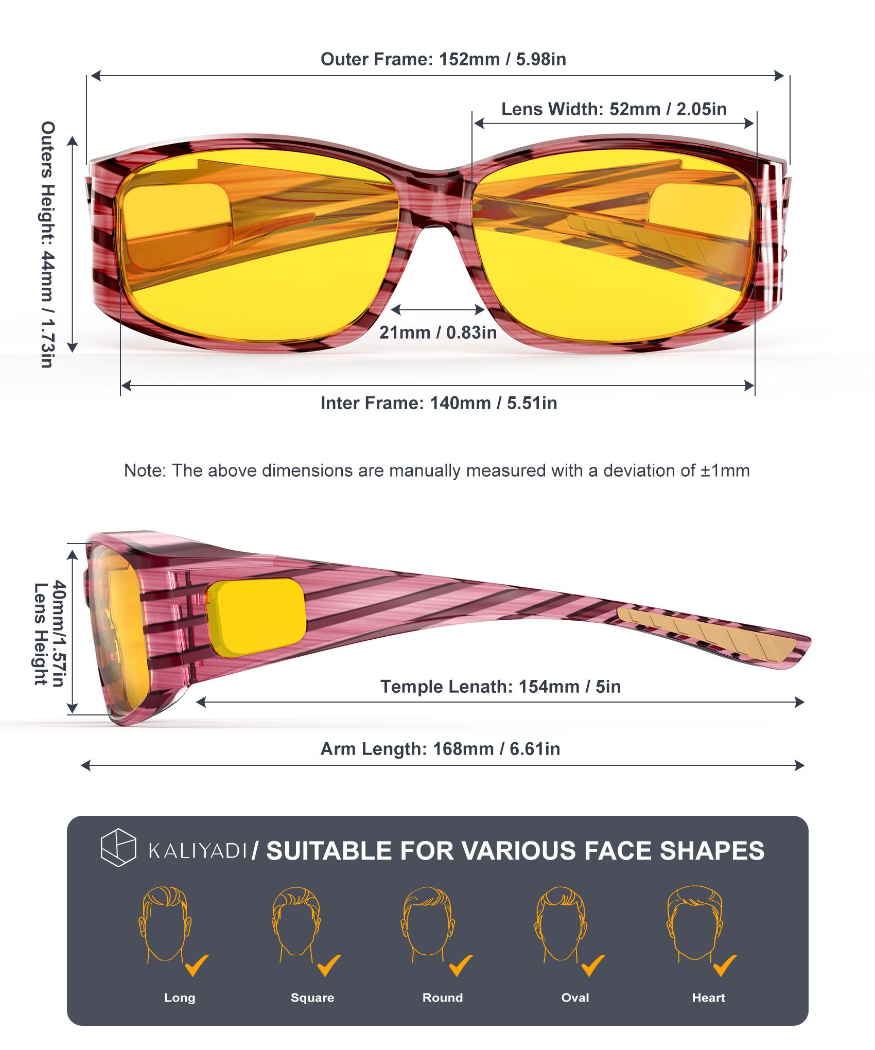 KALIYADI 2026 NEW 3-Piece Set Fit Over Prescription Glasses with Polarized Night-Driving Glasses KALIYADI 2026 NEW 3-Piece Set Fit Over Prescription Glasses with Polarized Night-Driving Glasses