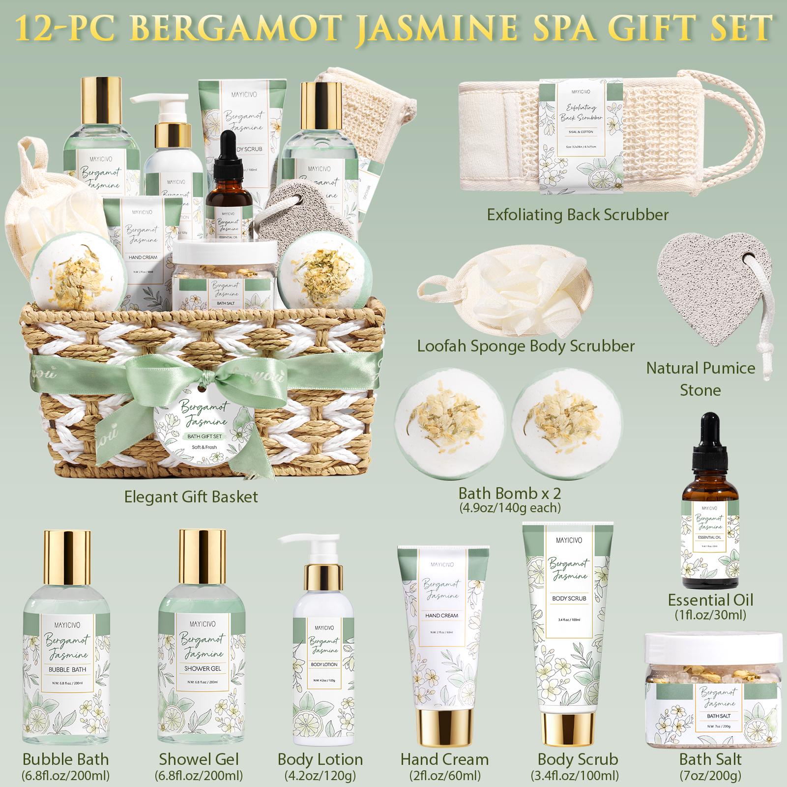 Mayicivo Valentine's Day Gifts for Women, Bergamot Jasmine Relaxing Spa Gift Baskets for Women Self Care Package Bath Gift Set, Home Bath and Body Kit Pampering Gifts for Womens Mom Her Friends Sister Wife Mayicivo Valentine's Day Gifts for Women, Bergamot Jasmine Relaxing Spa Gift Baskets for Women Self Care Package Bath Gift Set, Home Bath and Body Kit Pampering Gifts for Womens Mom Her Friends Sister Wife