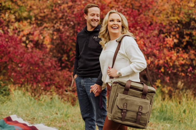 Weekender 6 Bottle Insulated Wine Bag, (Khaki Green with Brown Accents)