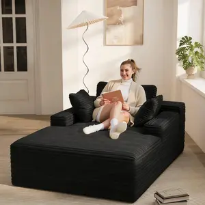 Chaise Lounge Indoor, 67" Oversized Sleeper Chair, Corduroy Upholstered Boneless Sofa Bed, Cloud Couch Sofas Couches, Reading Chair for Living Room, No Assembly