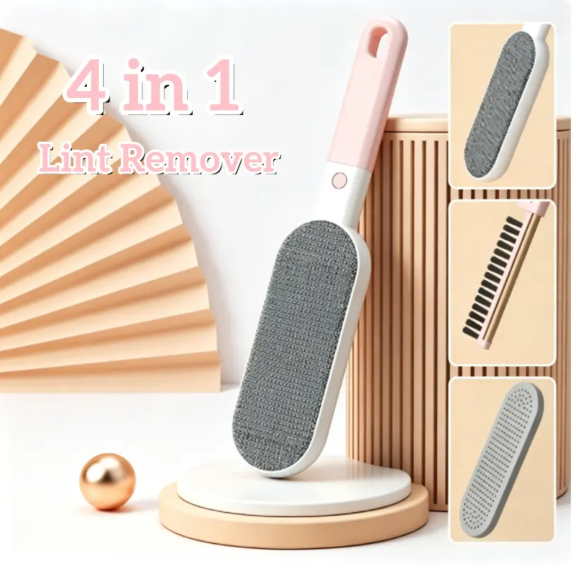 4 in 1 Multi-function Pet Hair Remover Brush Portable Lint Fur Remover for Clothes Wool Coat Sofa Bed Sheet Couch Dog Cat Fur Cleaning Tool