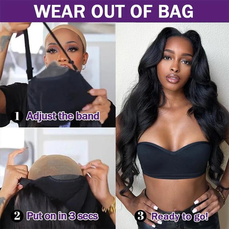 Bling Hair Glueless Wigs Human Hair Pre Plucked Pre Cut 7x5 Glueless 16-34 Inch Body Wave 13x4/6 Drawstring Human Hair 180% Put on And Go Glueless Wig For Black Women