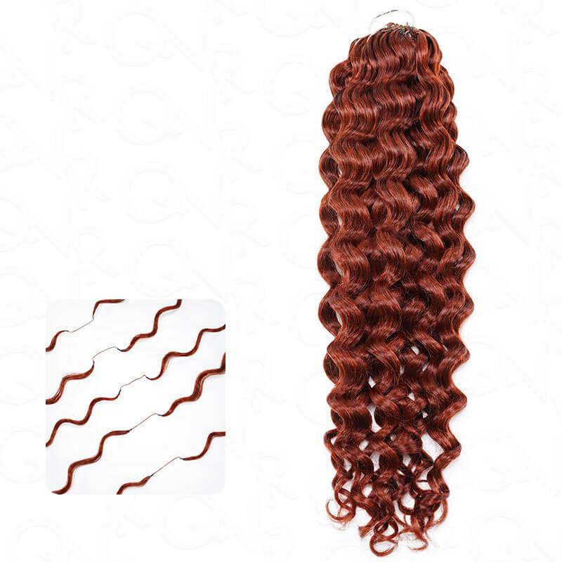 QVR Bright Brown #35D Human Crochet Hair Water Wave Machine Made Feather Crochet Hairstyle for Stylish Look