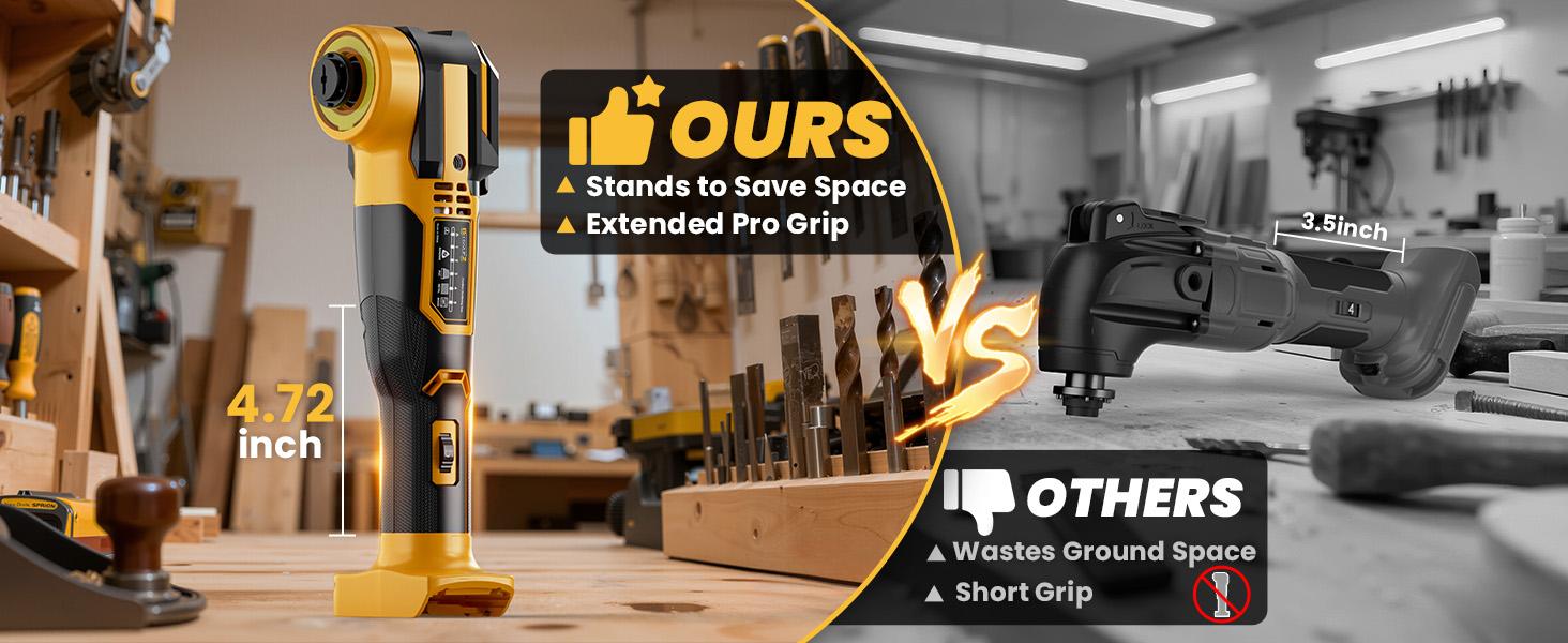 Upgrade Cordless Oscillating Tool Compatible with Dewalt 20V Battery(NO BATTERY!!), Brushless Multi Tool Kit with 6 Speed for Cutting Wood Remove Grout & Sanding,LED Light Upgrade Cordless Oscillating Tool Compatible with Dewalt 20V Battery(NO BATTERY!!), Brushless Multi Tool Kit with 6 Speed for Cutting Wood Remove Grout & Sanding,LED Light