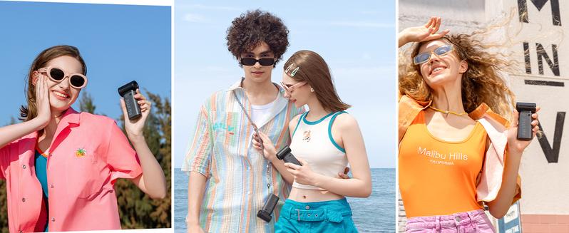 JISULIFE Handheld Fan Turbo Strong Wind Fashion Mini Pocket Fan 5 Speeds Up to 18H Cooling Rechargeable Portable Fan for Travel & Desk with Lanyard & USB Type-C Charging