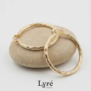 Seren 50mm Diamond Texture Hoop Earrings