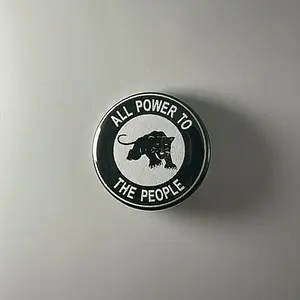 Black Panther Party All Power To The People Custom Pin Buttons - Fashion Accessories Pins, Gifts for Him & Her
