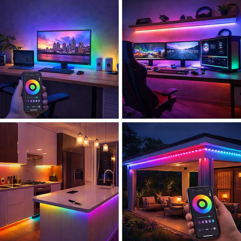 100FT WiFi Led Strip Lights Smart Led Light Strip Work with Alexa & Google Assistant RGB Music Sync Color Changing Led Light for Bedroom Decors