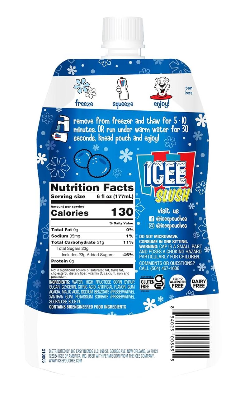 ICEE Slush 12-Pack Frozen Fruit Drink Pouches 6oz Each Red Cherry Just Freeze Squeeze for Instant Slushy Drink No Machine Needed Perfect for Parties Lunchboxes & Gifts Natural Taste Beverage
