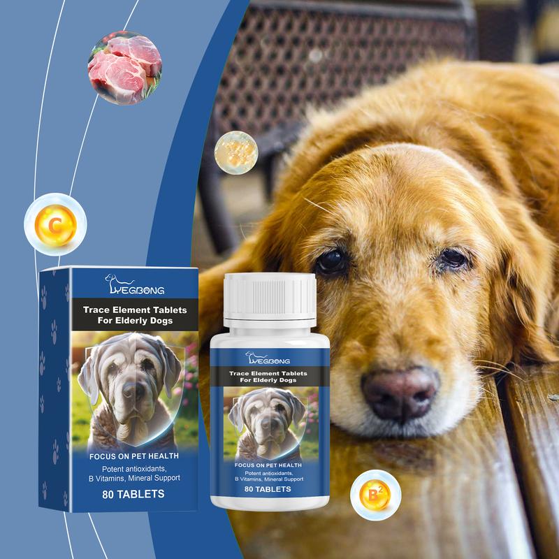 Senior  Elemental Minerals Tablets - Promotes Nervous System Health and Enhances Overall Well-being - Calcium Supplement for Senior Dogs - Calcium Tablets for Senior Dogslitter pellets, spray, litter tray, litter box, removal