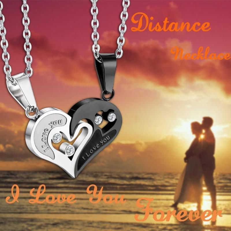 4Pcs Matching Heart Necklace And Bracelet Set for Couples Daily Wear Jewelry Set with Symbolic Pendants Coordinated Design for Men Women