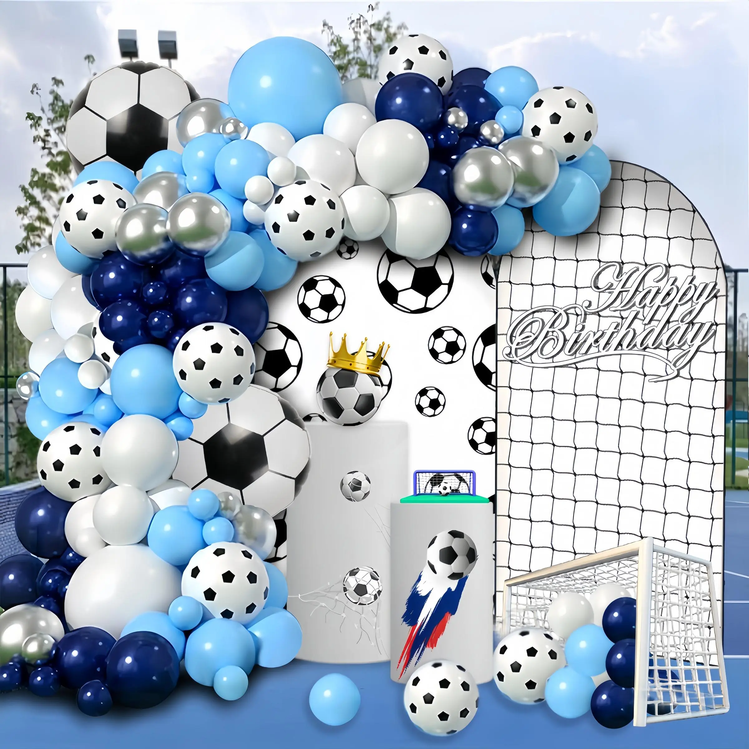 Soccer Themed Balloon Arch Kit, Mixed Color Balloon Set, Balloon Garland Arch Kit for First Birthday Party Graduation Party Decoration, Balloon Party Supplies, Balloon Decorations, Balloon Arches Decorations