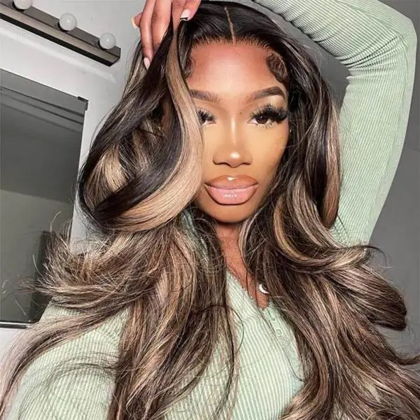 Tinashe Balayage Highlight Honey BlondeHuamn Hair 6x5 Pre-Cut Lace Pre-Bleached Knots Ready To Go Glueless Wig Pre-everything