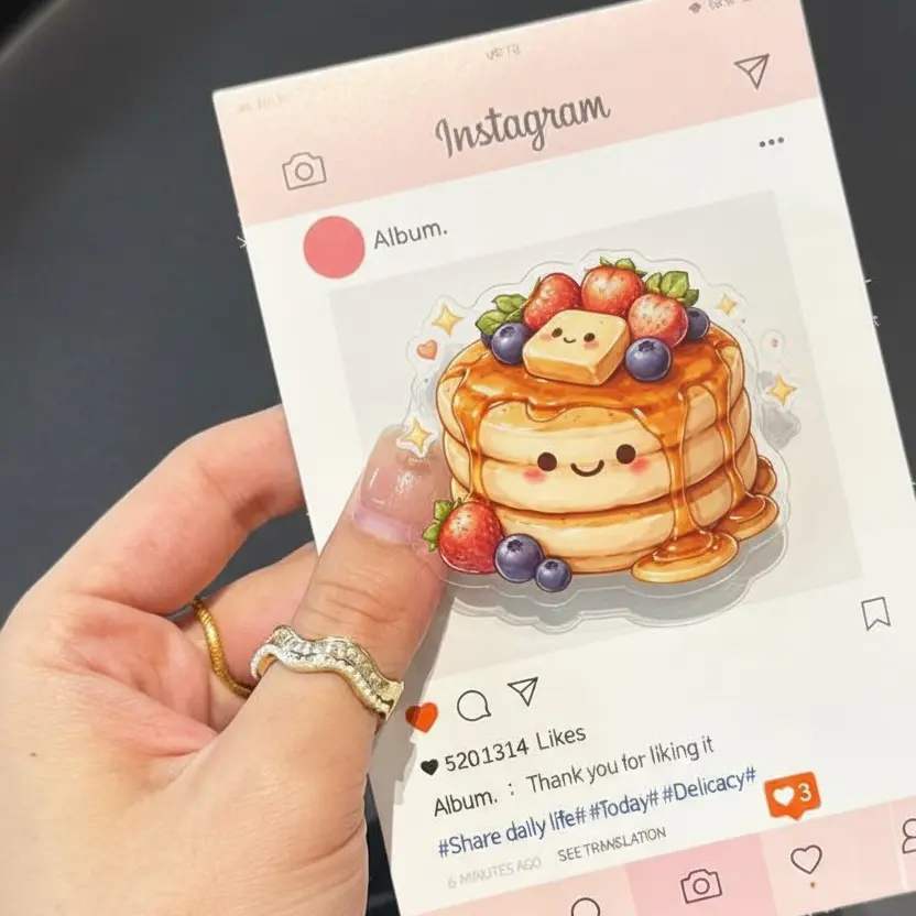 Cute Pancake Magsafe Phone Grip – Magnetic Pop Socket Holder for Phone & Kindle – Kawaii Breakfast Aesthetic