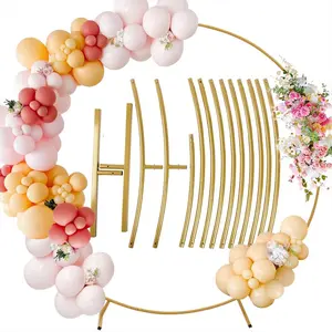 Wedding Birthday Party Gold Metal Circle Decoration, holiday decor deals scene arrangement Graduation Decoration Baby Shower Party Photo Background 7.2FT Large Size Metal Round Balloon Arch kit Decoration, banners round backdrop stand