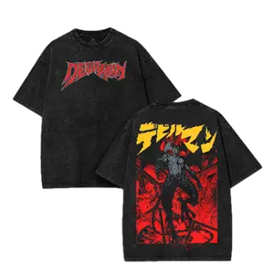 Akira Fudo - Devilman Washed Shirt, Vintage Anime Graphic Tee, Oversized Anime Manga T-shirt Streetwear Fit, Unisex Casual Top, Gift for Anime Fans