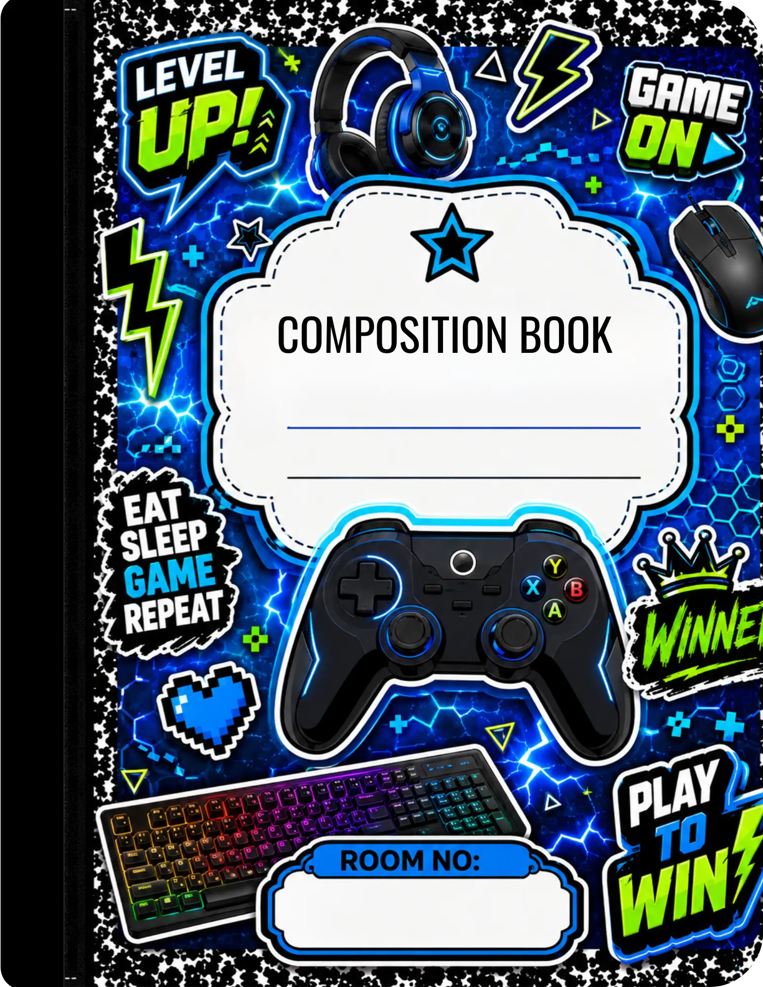 Gamer Composition Notebook – 100-Page Kids School Notebook