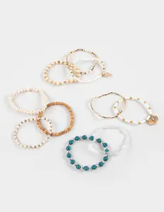 FULL TILT 10  Womens Pack Beaded Bracelets, Multi-Colored