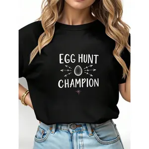 100% Cotton Unisex Easter Egg Hunt CHAMPION Easter Egg Hunt T-Shirt Casual Fashion Top.