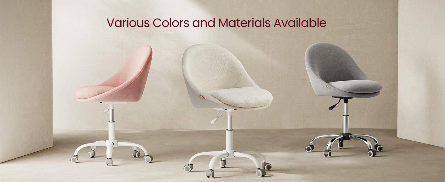 VASAGLE Vanity Chair with Back, Adjustable Swivel Cute Desk Chair with Wheels VASAGLE Vanity Chair with Back, Adjustable Swivel Cute Desk Chair with Wheels