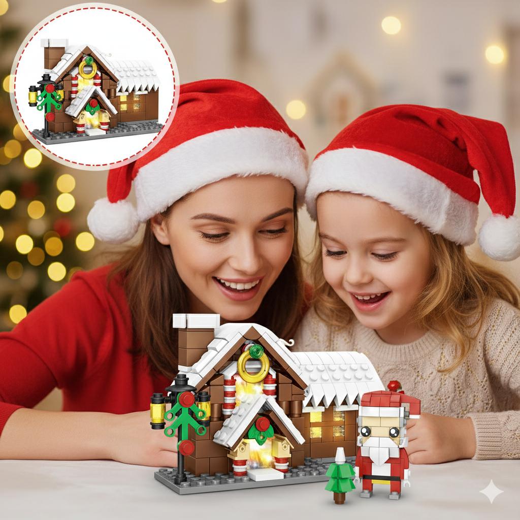 304PCS Christmas Building Blocks Set with Santa Tree & Festive House DIY Construction Toy for Kids Engaging Holiday Fun Educational Play Safe Fun