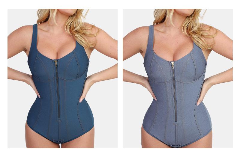Popilush The Shapewear Bodysuit Denim Bodysuits Womenswear Tops Comfort Sleeveless Underwear-live Shaper With Zipper Seamless Minimizer
