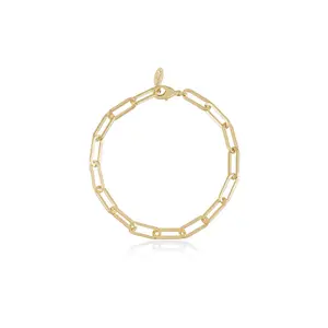 Ettika Interlinked Chain Anklet, Elegant Design, Adjustable Fit, Gold Finish, Simple Style