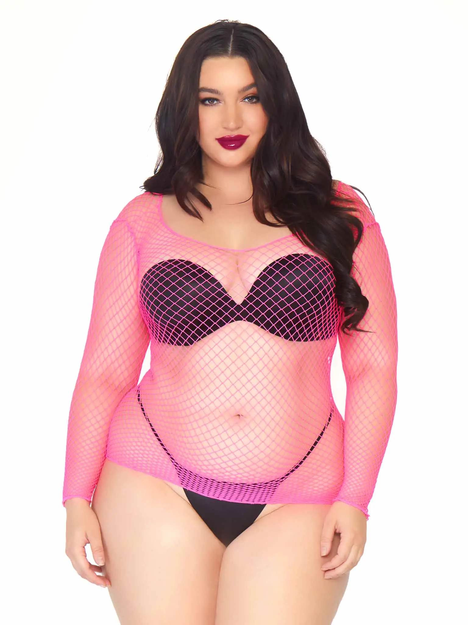 Women's Plus-Size Basic Sexy Fishnet Shirt, Women's Lingerie Clothes -  TikTok Shop