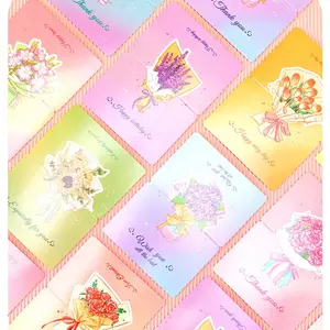 Flower Theme Paper Gift Card 1 Pack Thank You Cards for Weddings, Baby Shower, Birthday Parties, Business, and Graduation Thank You Cards Random Color