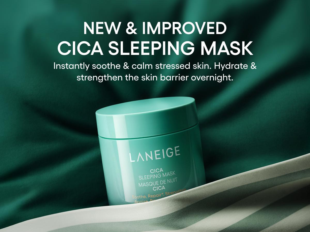 LANEIGE Cica Sleeping Mask, Barrier-Boosting Overnight Mask, Korean Skincare, Infused with Fermented Forest Yeast Extract, Soothing