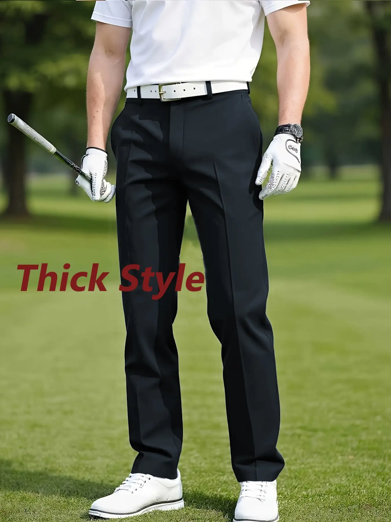 Men's Thickened Straight Leg Business Formal Pants, Mid, Zipper, Crisp Wrinkle-Resistant, Comfortable Breathable Fabric, Ideal for Office & Casual Wear