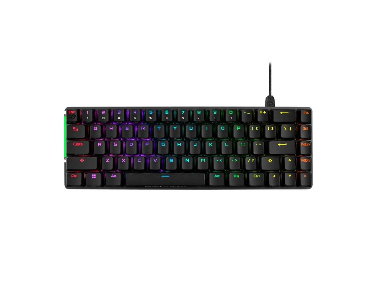 ASUS ROG Falchion Ace 65% RGB Compact Gaming Mechanical Keyboard, Lubed ROG NX Red Switches & Switch Stabilizers, Sound-Dampening Foam, PBT Keycaps, Wired with KVM, Three Angles, Cover Case-Black