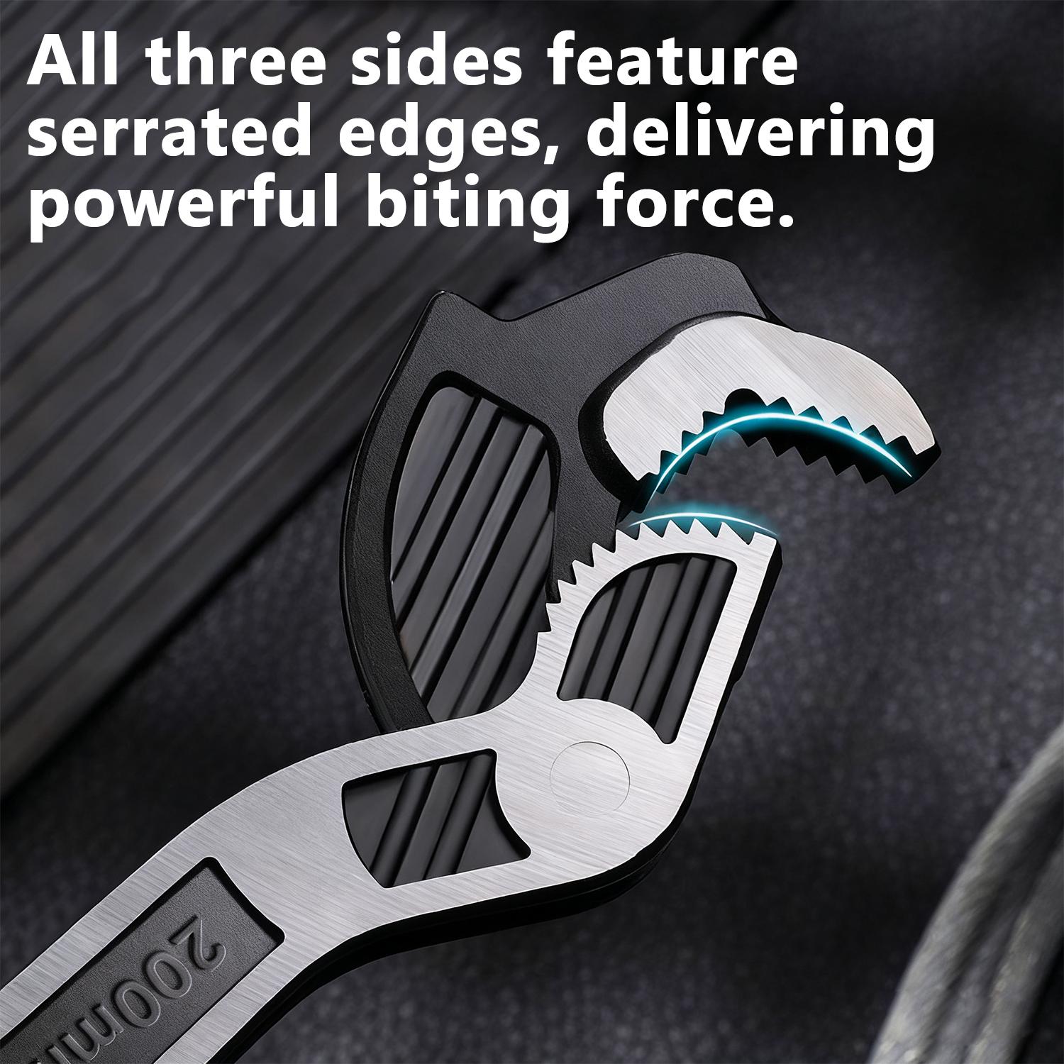 VAYWET Multifunctional Self-locking Wrench 6, 8 Inch Multi-model Pipe Flexible Wrench, Quick Opening Water Heating Plumbers Wrench 3/8”-1” Irregular Nuts Pipes Use Chrome Vanadium Alloy Steel 3 Sided Tooth Pattern Coverage Not Easy to Slip Strong Clamping VAYWET Multifunctional Self-locking Wrench 6, 8 Inch Multi-model Pipe Flexible Wrench, Quick Opening Water Heating Plumbers Wrench 3/8”-1” Irregular Nuts Pipes Use Chrome Vanadium Alloy Steel 3 Sided Tooth Pattern Coverage Not Easy to Slip Strong Clamping
