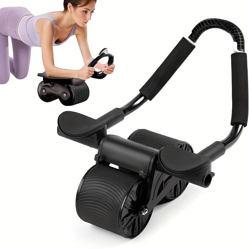 Ab Roller with Smart Features – Auto Return, Built-in Timer & Knee Support Mat for Core Training
