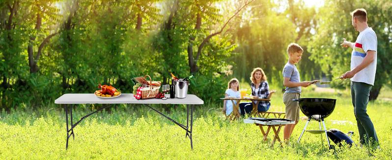 Plastic Folding Table Outdoor Indoor Heavy Duty Portable Table with Carrying Handle for Camping Picnic Party Plastic Folding Table Outdoor Indoor Heavy Duty Portable Table with Carrying Handle for Camping Picnic Party