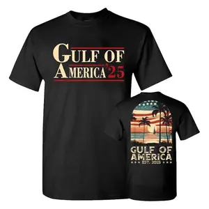 Retro Gulf Of USA America  2025 American Flag Gulf Mexico Shirt, Graphic Printed Unisex Classic Cotton