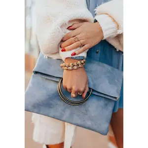 Katherine Ribbed Metal Stretch Bracelet Set