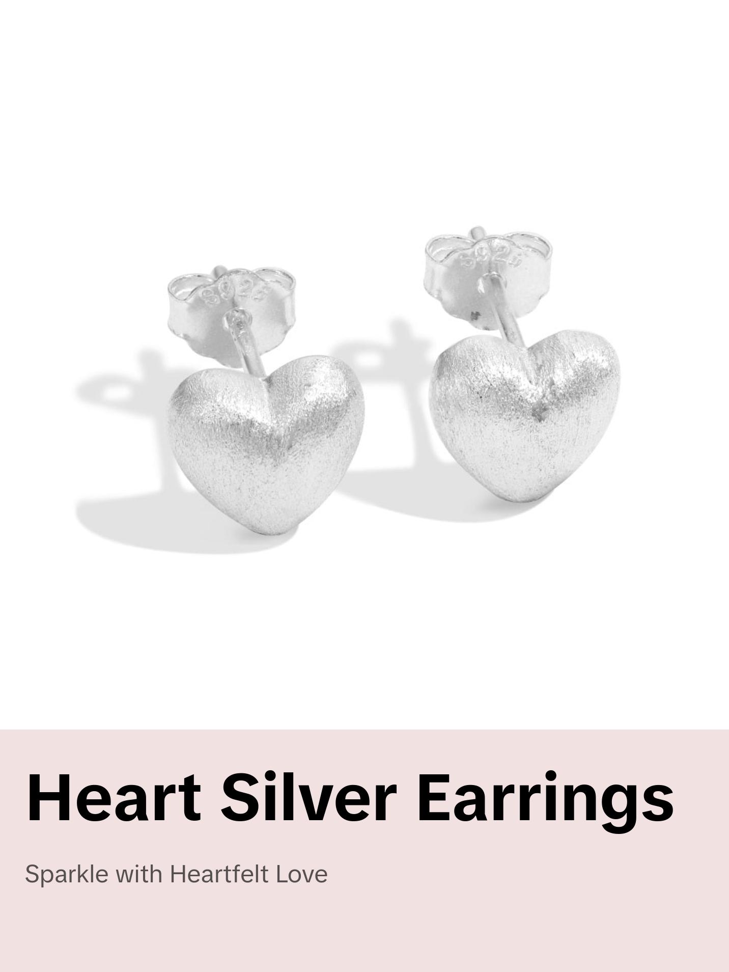 925 sterling Silver Corazonsitos Stud Earrings