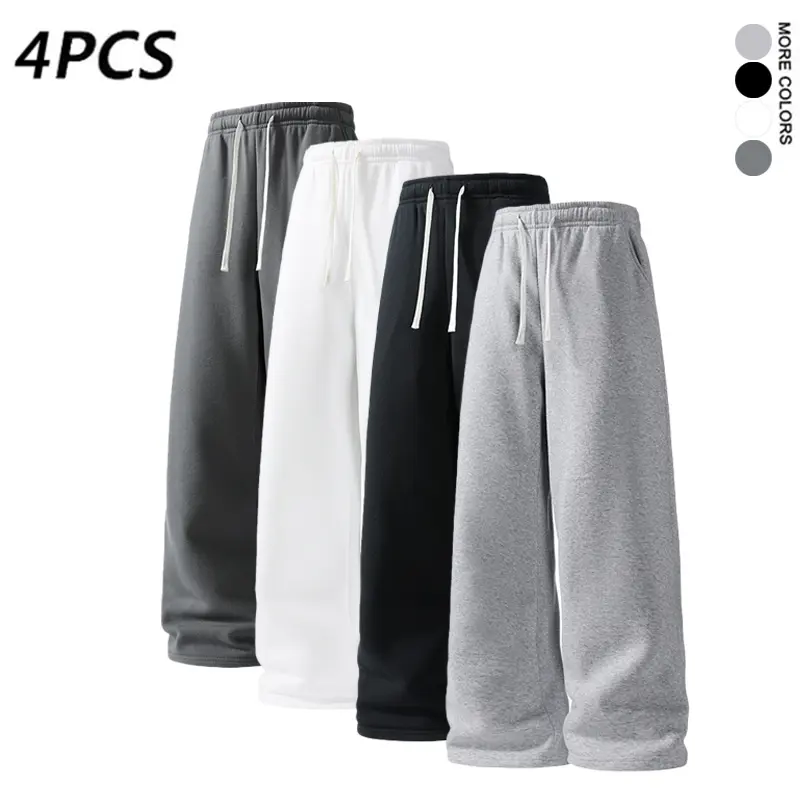 Men's Cotton Sweatpants, Loose Fit Solid Color Design with Drawstring Waist, Unisex Casual Wear for Spring & Summer, Loose Sweatpants, Minimalist Sweatpants