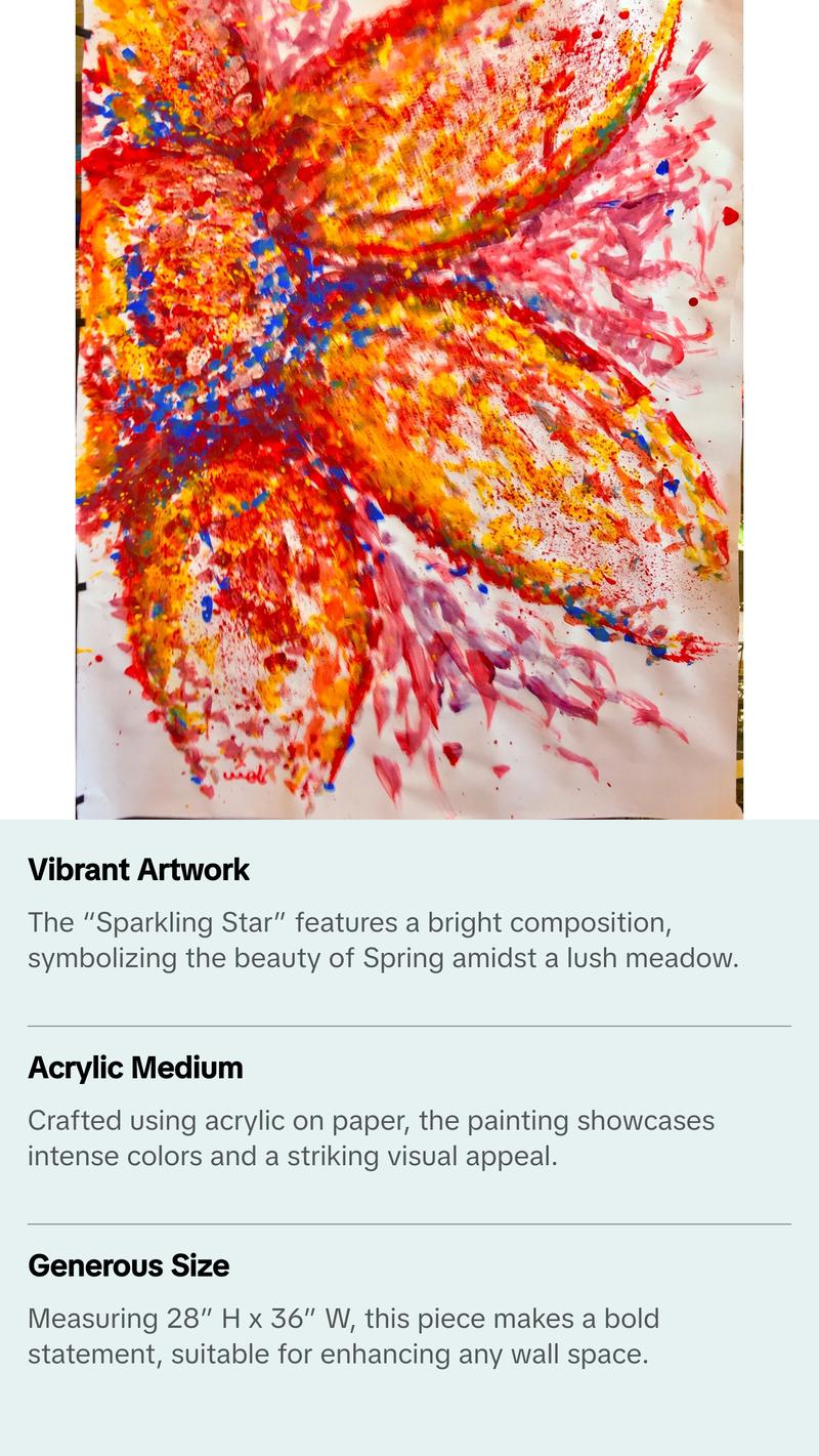 Sparkling Star, Wall Art Contemporary Painting