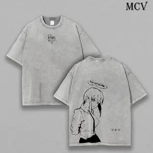 Makima - Chainsaw Man T-Shirt Anime Clothing Makima Tee Washed Heavy Cotton T-shirt, Gift For Anime Merch Fan, Manga Lover Gift Gift For Him Gift For Her Menswear Clothing anime lover