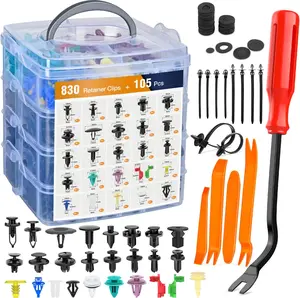 935Pcs Car Push Retainer Clips & Auto Fasteners Assortment -26 Most Popular Sizes Nylon Bumper Fender Rivets with 10 Cable Ties and Fasteners Remover for GM Ford Toyota Honda Chrysler